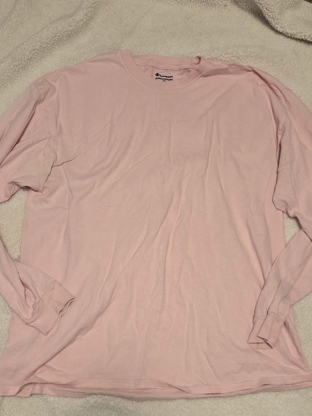 Champion Light Pink Long Sleeve Crewneck Shirt